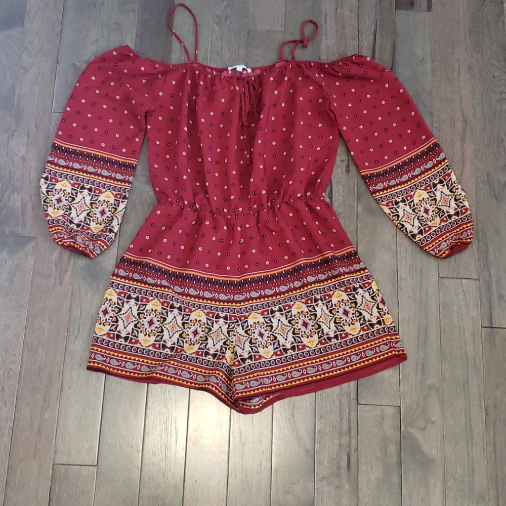 Long sleeve off the shoulder romper